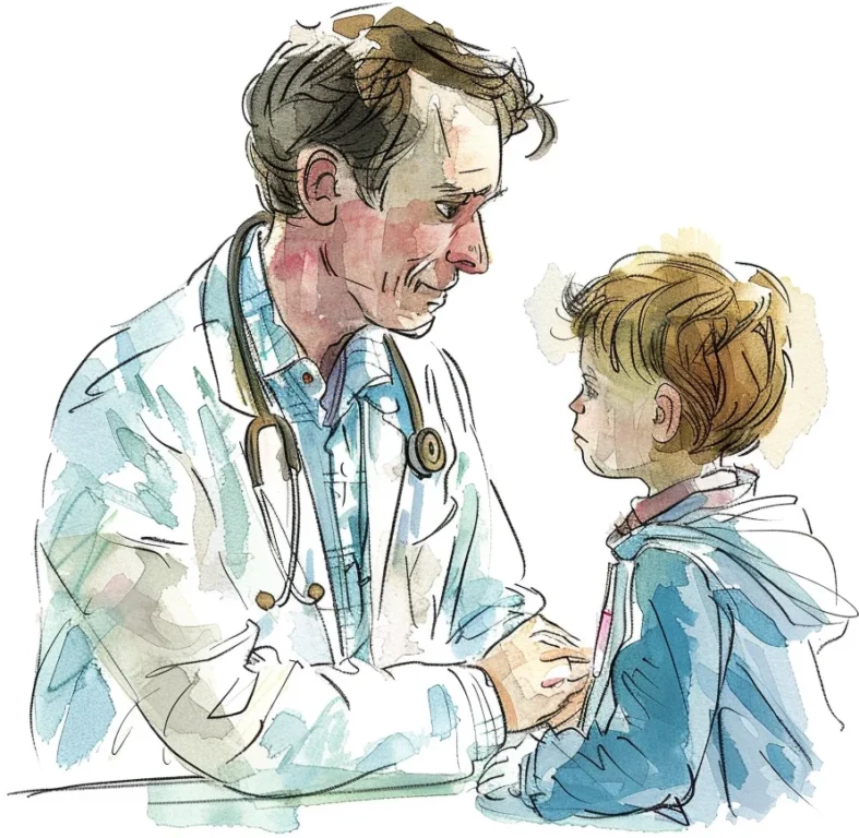 Un pediatre examine un enfant malade e1710153400573 Un pédiatre examine un enfant malade